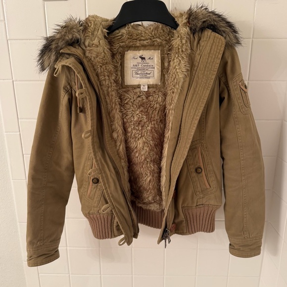 Abercrombie & Fitch Jackets & Blazers - Vintage Y2K Abercrombie & Fitch 2000s Faux Fur Lined + Hooded Jacket